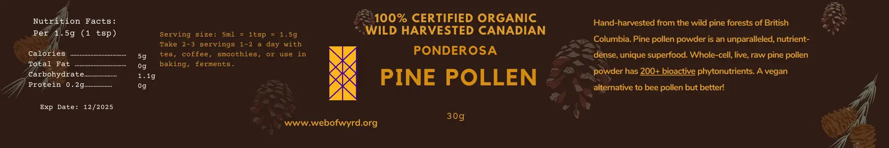 pine pollen label