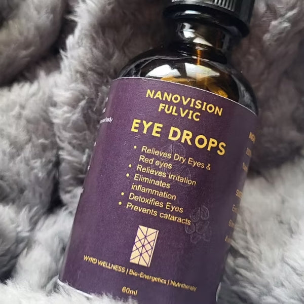 bottle of nanovision fulvic eye drops to relieve dry eyes