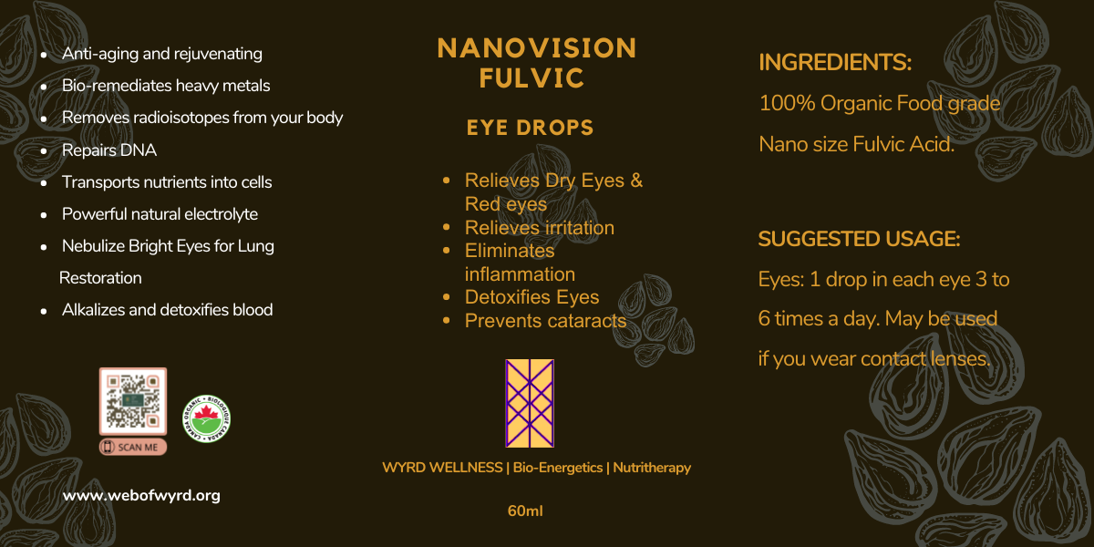 bottle of nanovision fulvic eye drops to relieve dry eyes