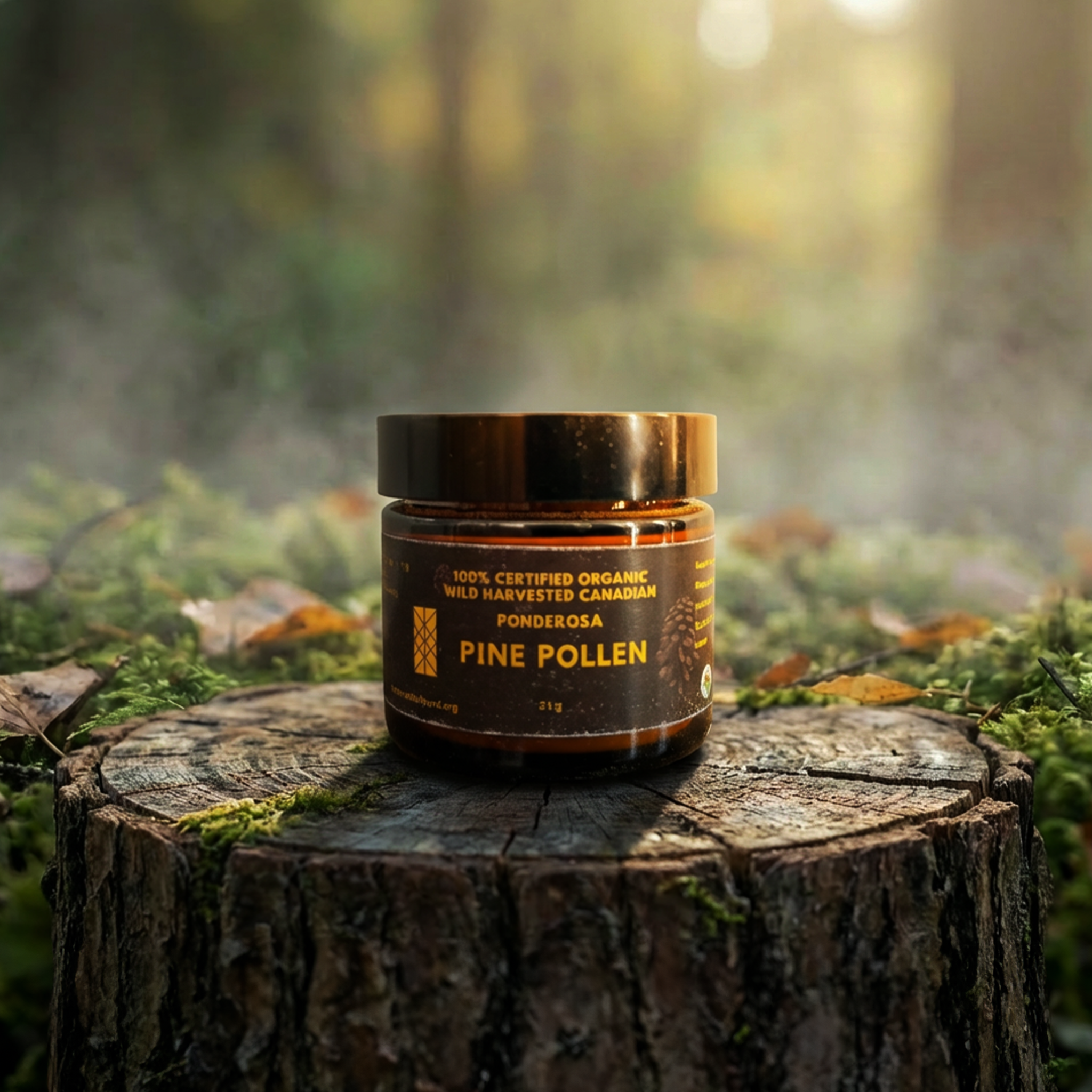 100 % Certified Organic Wild Harvest Canadian Ponderosa Pine Pollen